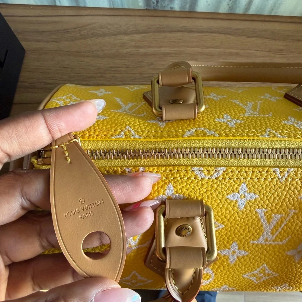 Louis Vuitton Yellow Monogram Mini Satchel with Natural Leather Trim - Picture 4 of 10